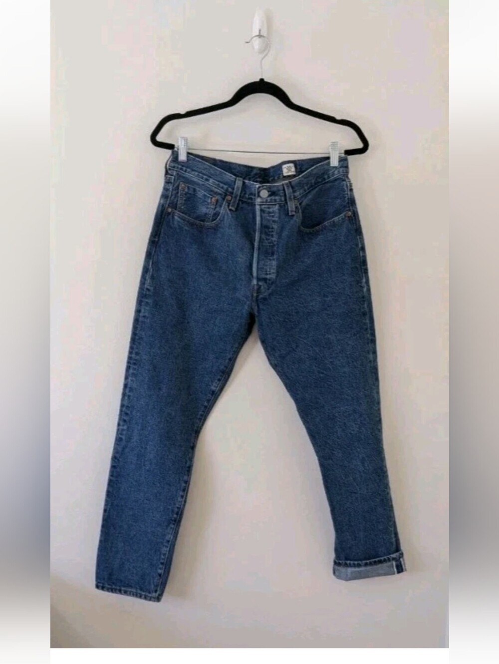 Levis 501 White Oak Cone Denim Selvedge 501 Button Fly Jeans Womens 31x30 Short